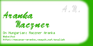 aranka maczner business card